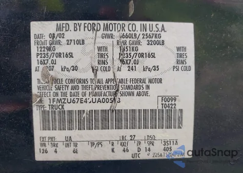 2003 Ford Explorer Sport Trac Xls/Xlt z USA, uszkodzony, nr VIN 1FMZU67E43UA00513